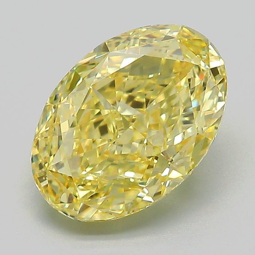 3.12 Ct. Fancy Vivid Yellow Oval Lab Grown Diamond