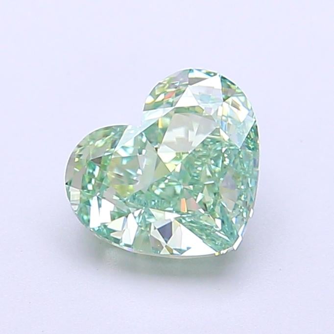 1.40 Ct. Fancy Vivid Green Heart Lab Grown Diamond