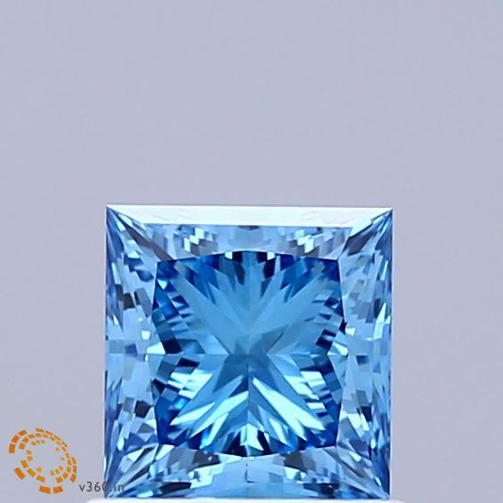 1.00 Ct. Fancy Vivid Blue Princess Lab Grown Diamond