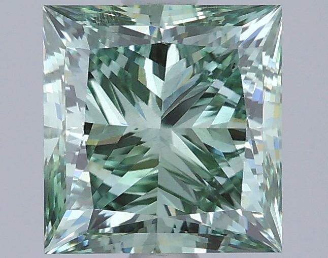 2.00 Ct. Fancy Intense  Green Princess Lab Grown Diamond