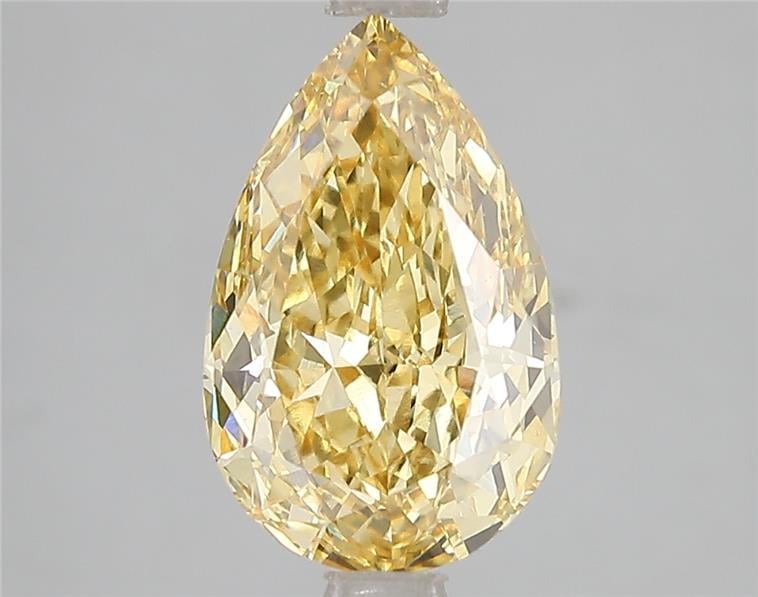 3.07 Ct. Fancy Vivid Yellow Pear Lab Grown Diamond