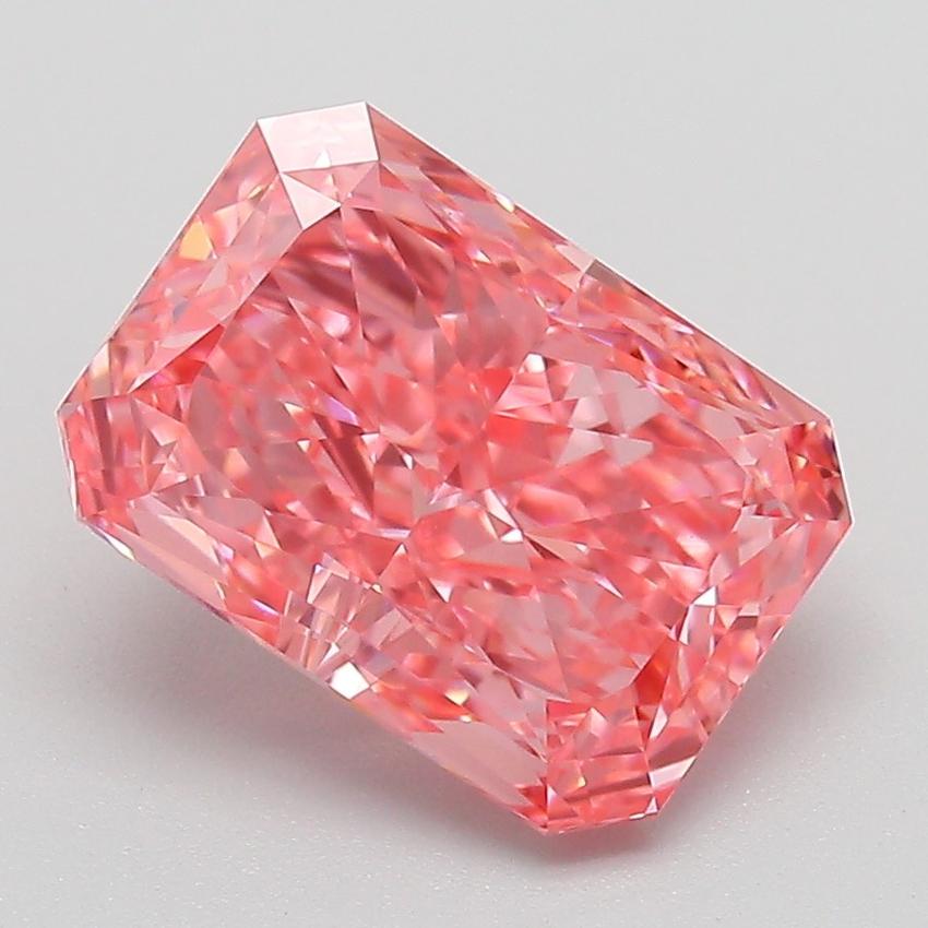 3.04 Ct. Fancy Vivid Pink Radiant Lab Grown Diamond