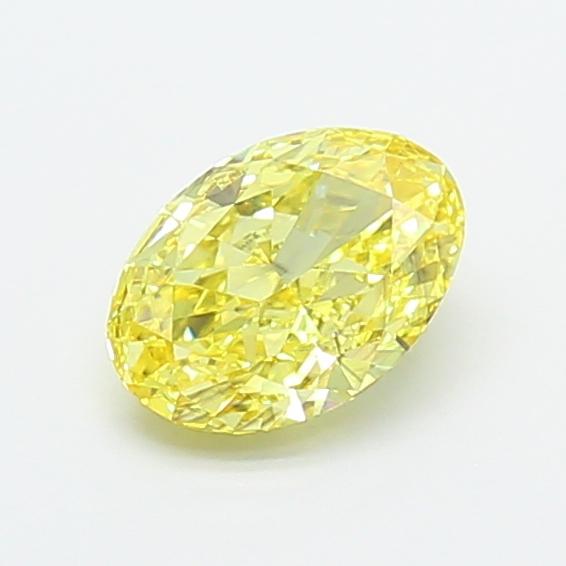 0.90 Ct. Fancy Intense Yellow Oval Lab Grown Diamond