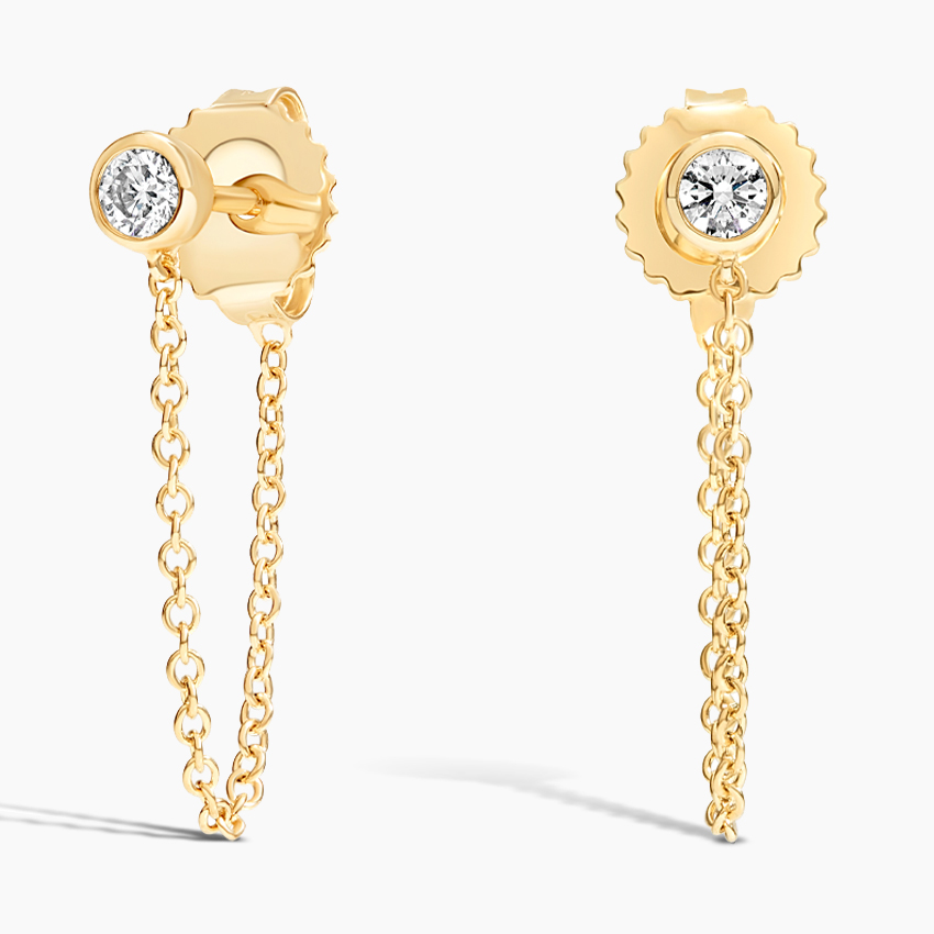 Chain Detailed Diamond Drop Earrings | Lexi | Brilliant Earth