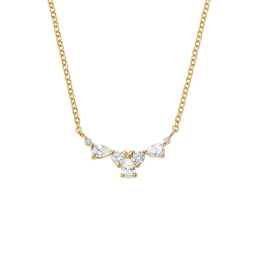 Pear and Round Lab Diamond Necklace 
