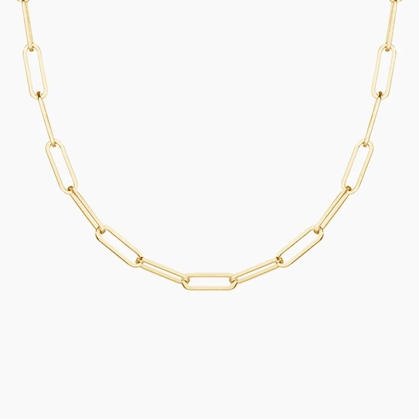 14K Yellow Gold Paperclip Chain Necklace