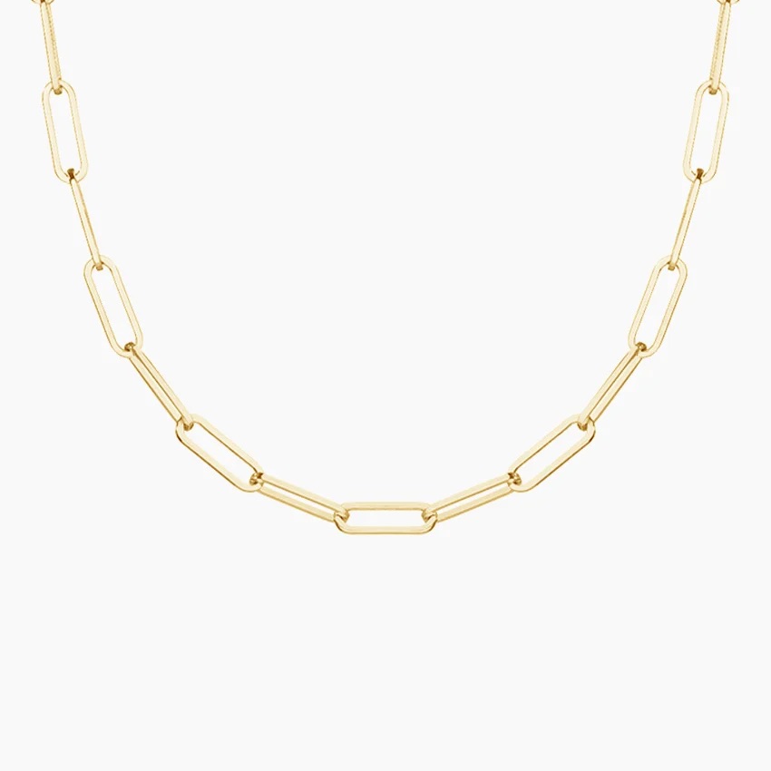 14K Yellow Gold Lola Paperclip 18 In. Chain Necklace (Large)
