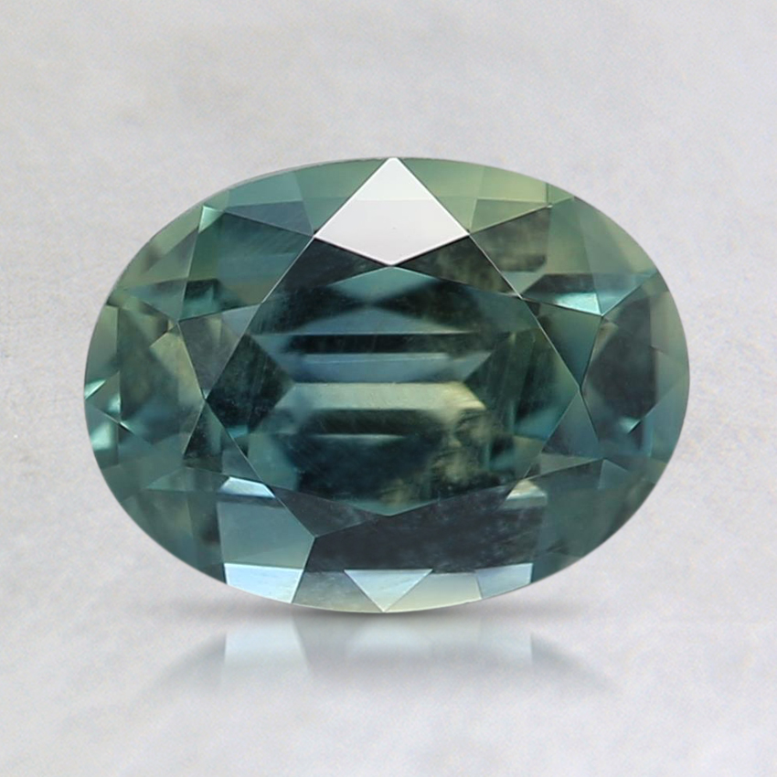 8.2x6.2mm Unheated Teal Oval Montana Sapphire