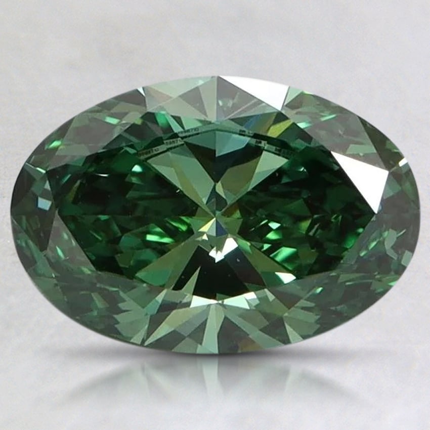 1.54 Ct. Fancy Vivid Pacific Green Oval Lab Grown Diamond