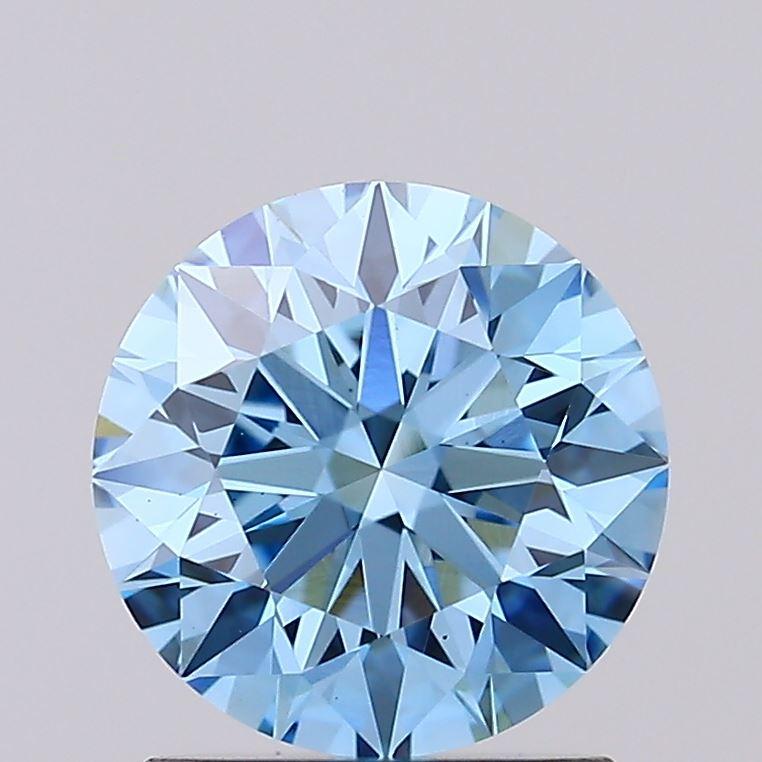 1.39 Ct. Fancy Vivid Blue Round Lab Grown Diamond