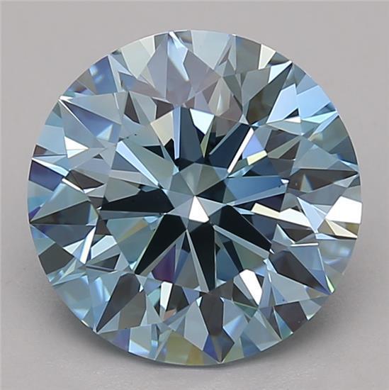 3.71 Ct. Fancy Vivid Blue Round Lab Grown Diamond