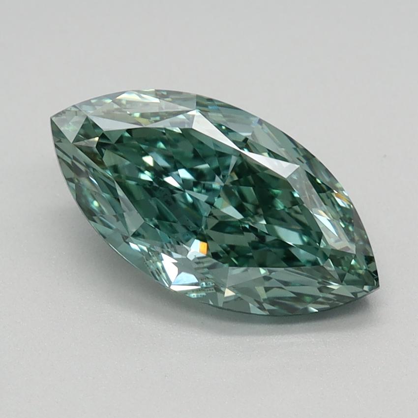1.41 Ct. Fancy Vivid Green Blue Marquise Lab Grown Diamond