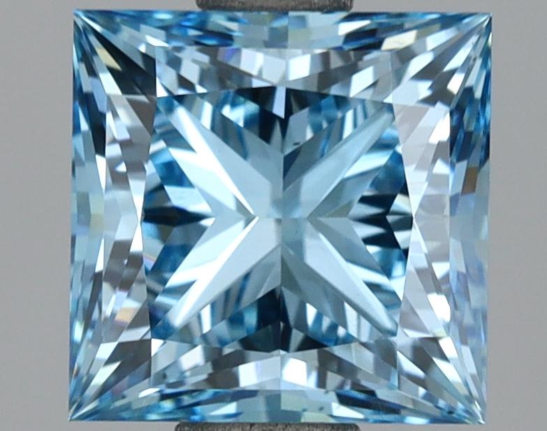 2.05 Ct. Fancy Vivid Blue Princess Lab Grown Diamond