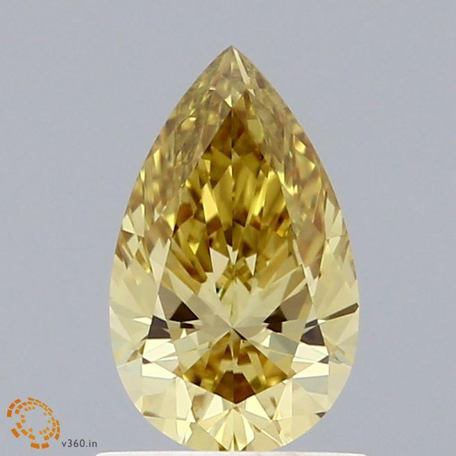 0.98 Ct. Fancy Intense Brownish Yellow Pear Lab Grown Diamond