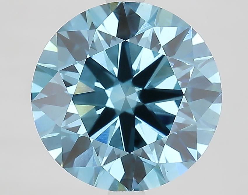 4.32 Ct. Fancy Vivid Blue Round Lab Grown Diamond
