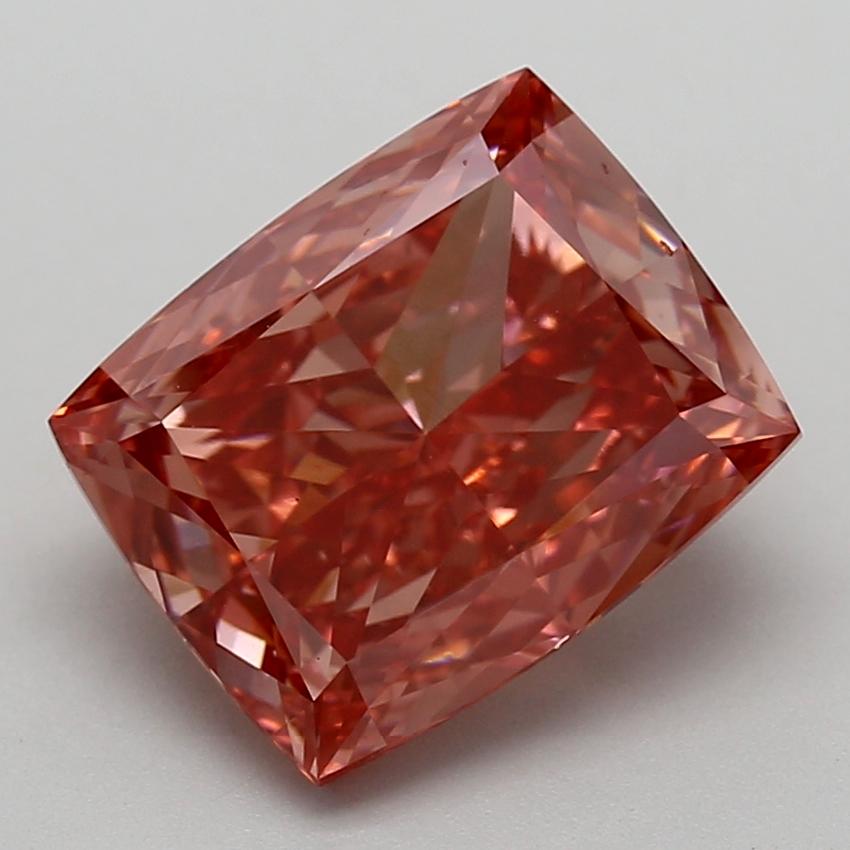 6.47 Ct. Fancy Vivid  Pink Cushion Lab Grown Diamond