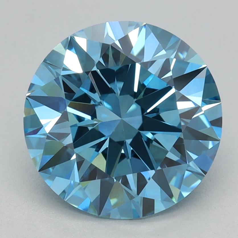 2.03 Ct. Fancy Vivid Blue Round Lab Grown Diamond