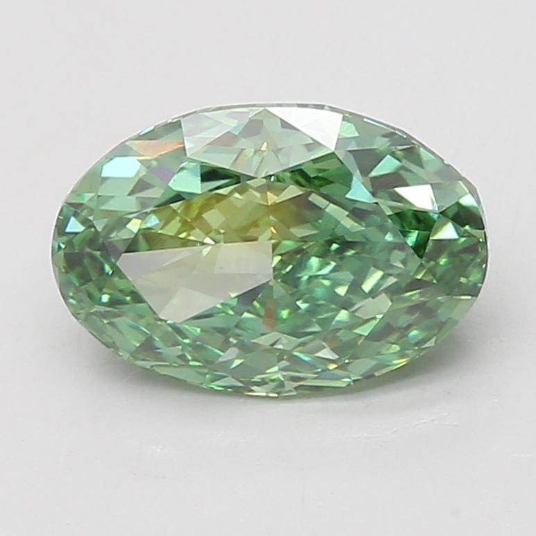 3.03 Ct. Fancy Vivid Green Oval Lab Grown Diamond
