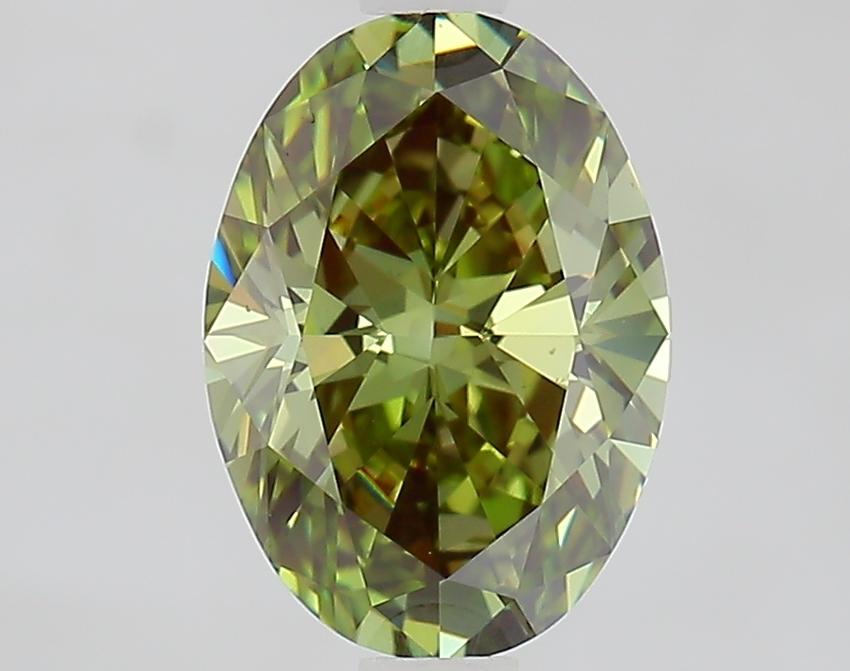 1.53 Ct. Fancy Vivid Green Oval Lab Grown Diamond