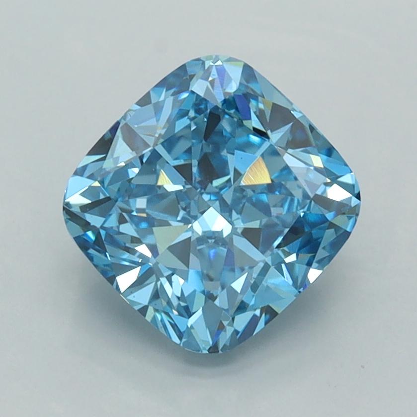 2.02 Ct. Fancy Vivid  Blue Cushion Lab Grown Diamond