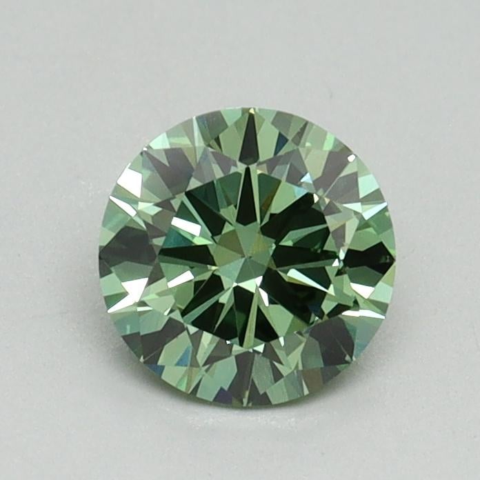 0.70 Ct. Fancy Vivid Pacific Green Round Lab Grown Diamond