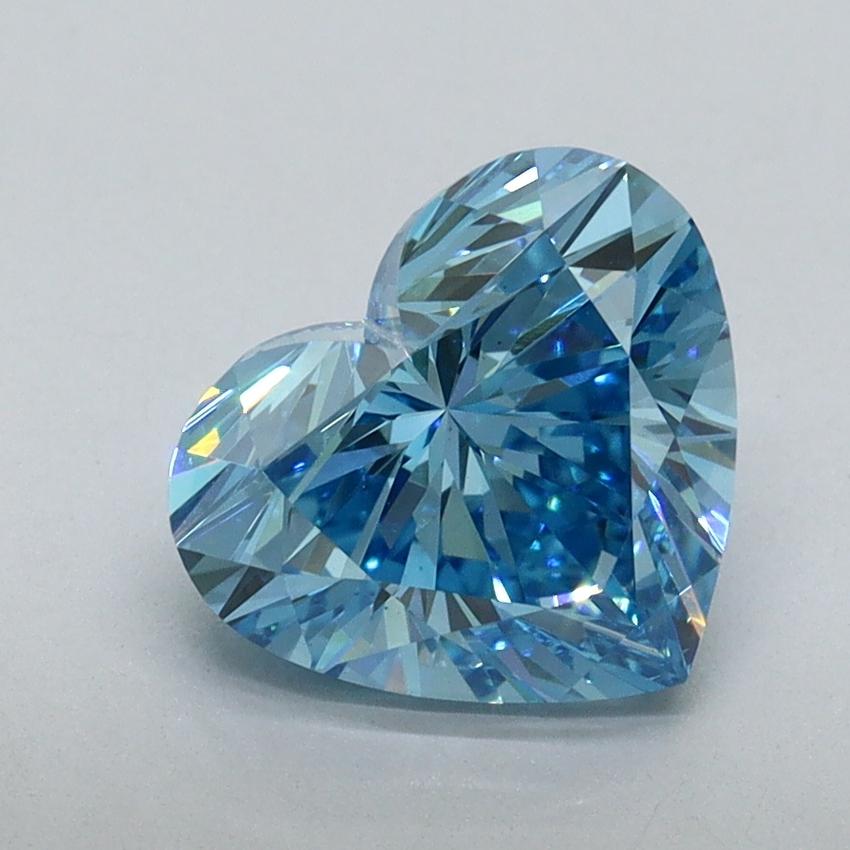 2.00 Ct. Fancy Vivid Malibu Blue Heart Lab Grown Diamond