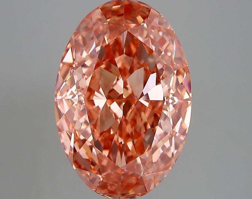 6.24 Ct. Fancy Vivid Pink Oval Lab Grown Diamond