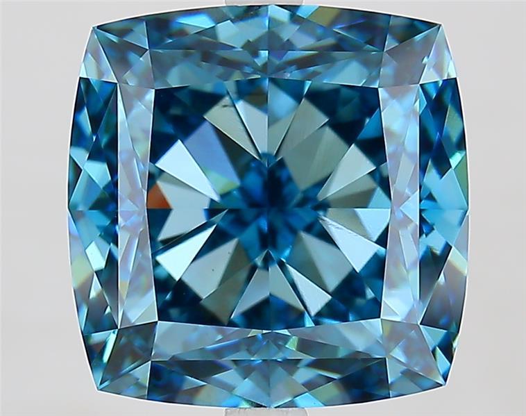 9.03 Ct. Fancy Vivid  Blue Cushion Lab Grown Diamond