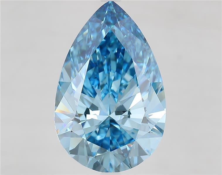 8.56 Ct. Fancy Vivid  Blue Pear Lab Grown Diamond