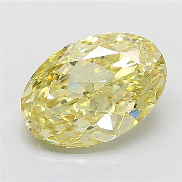 5.14 Ct. Fancy Intense  Yellow Oval Lab Grown Diamond