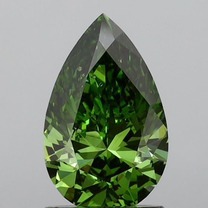 1.51 Ct. Fancy Vivid Green Pear Lab Grown Diamond