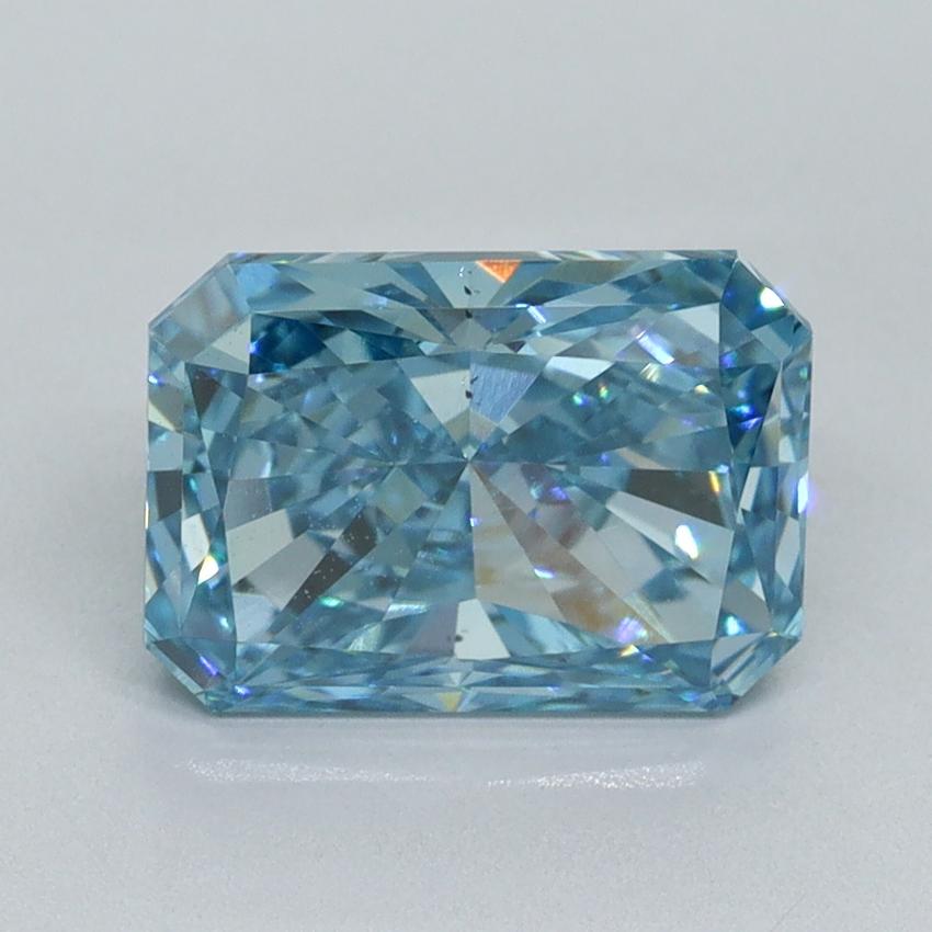 2.51 Ct. Fancy Vivid Malibu Blue Radiant Lab Grown Diamond