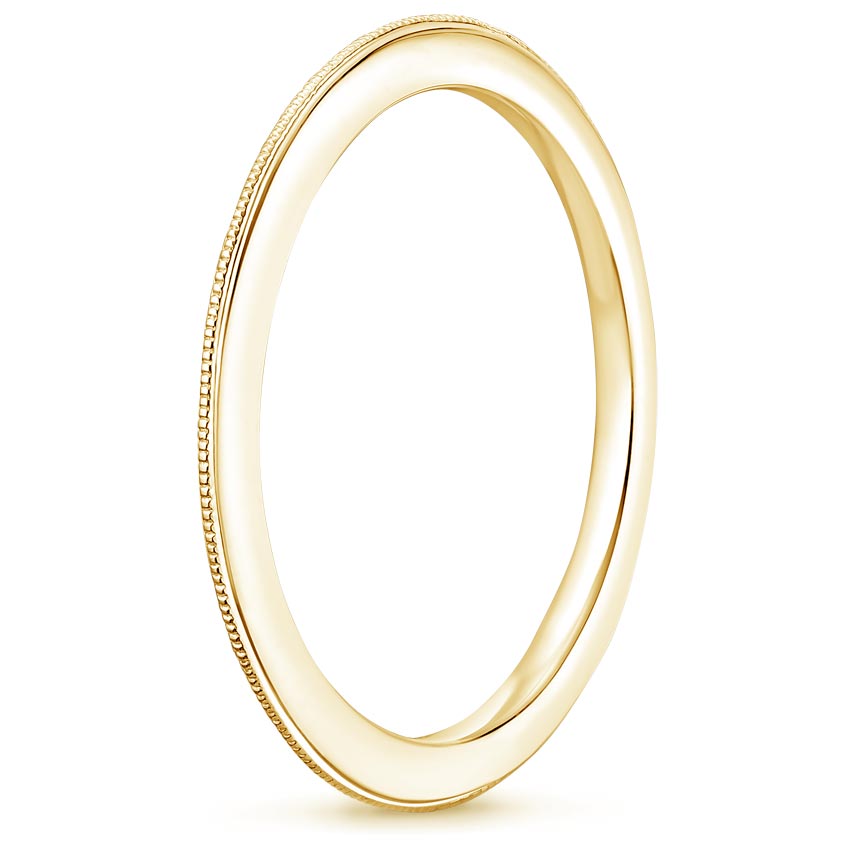 18K Yellow Gold Aimee Milgrain Wedding Ring, large side view