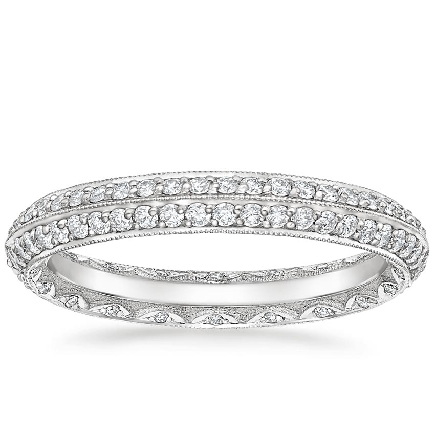 18K White Gold Tacori Sculpted Crescent Knife Edge Eternity Diamond Ring (2/3 ct. tw.), large top view