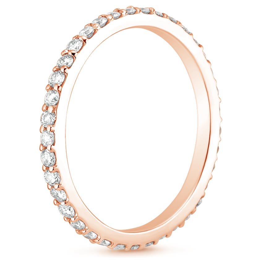 14K Rose Gold Petite Shared Prong Eternity Diamond Ring (1/2 ct. tw.), large side view