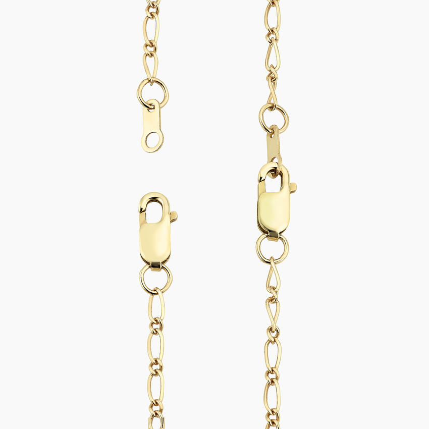 thumbnail image 2 of 18k Yellow Gold Filled Solid Figaro Chain Necklace – 52cm – Men’s Statement – Handmade 2 of 4