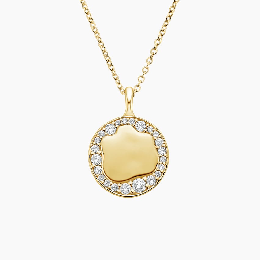 14K Yellow Gold Block Name Necklace - Brilliant Earth