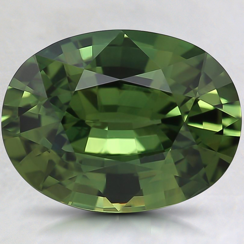 9.9x7.5mm Green Oval Sapphire