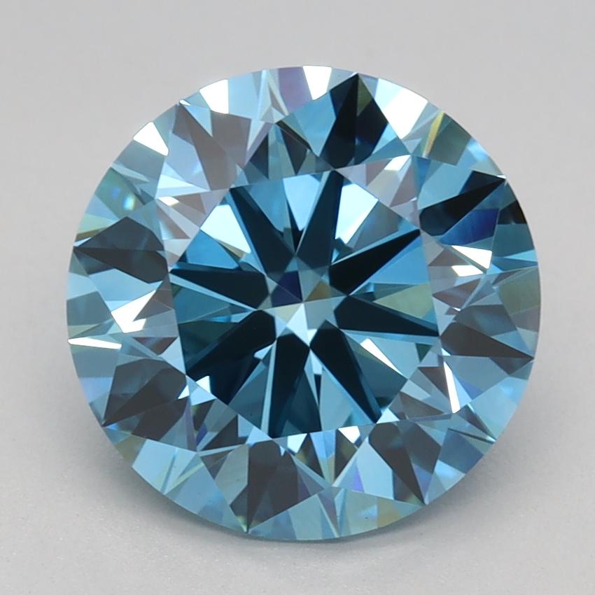 2.70 Ct. Fancy Vivid Blue Round Lab Grown Diamond