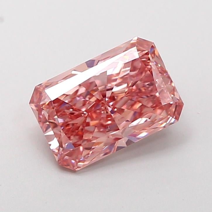 1.73 Ct. Fancy Vivid Brownish Pink Radiant Lab Grown Diamond