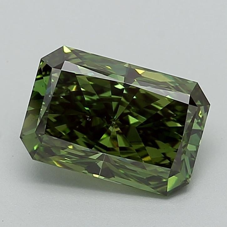 3.00 Ct. Fancy Vivid  Green Radiant Lab Grown Diamond