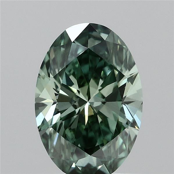 1.03 Ct. Fancy Vivid Green Oval Lab Grown Diamond