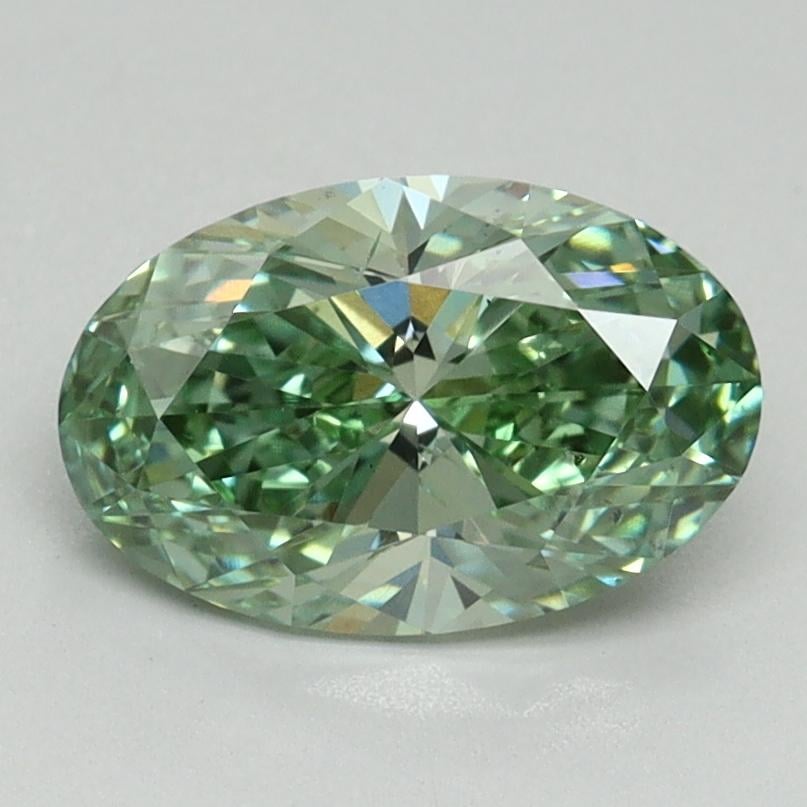 1.49 Ct. Fancy Vivid Green Oval Lab Grown Diamond