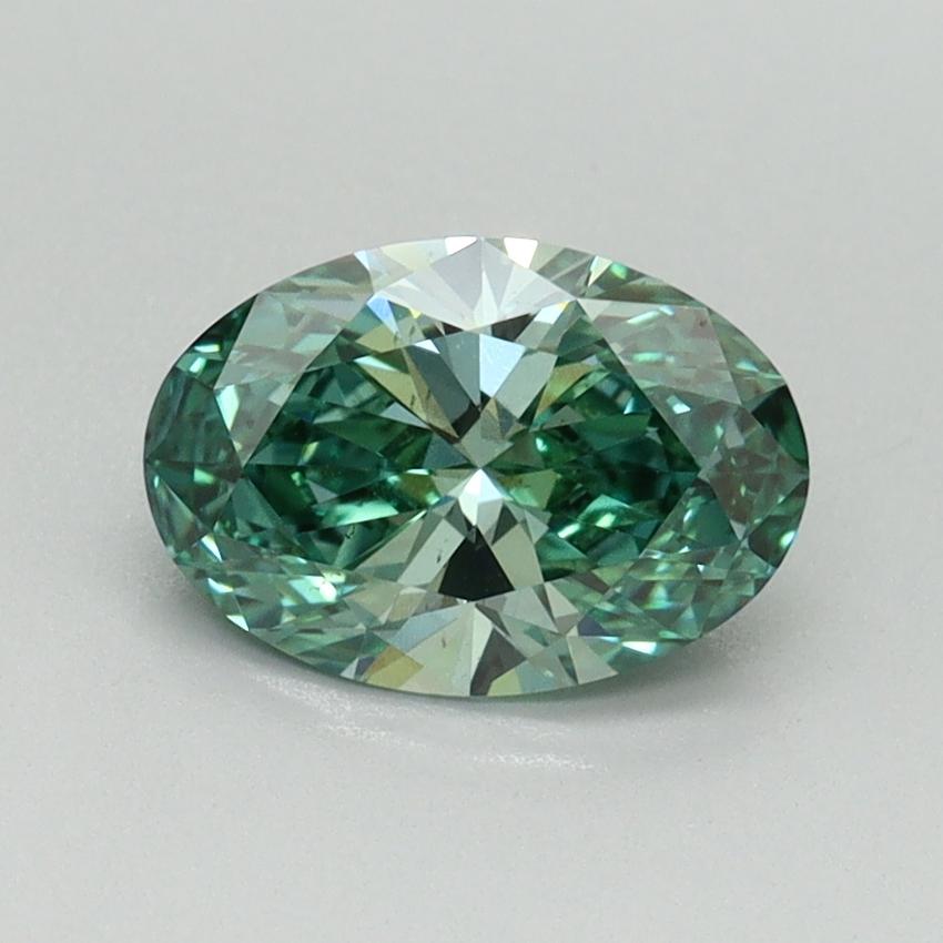 1.08 Ct. Fancy Vivid Green Oval Lab Grown Diamond