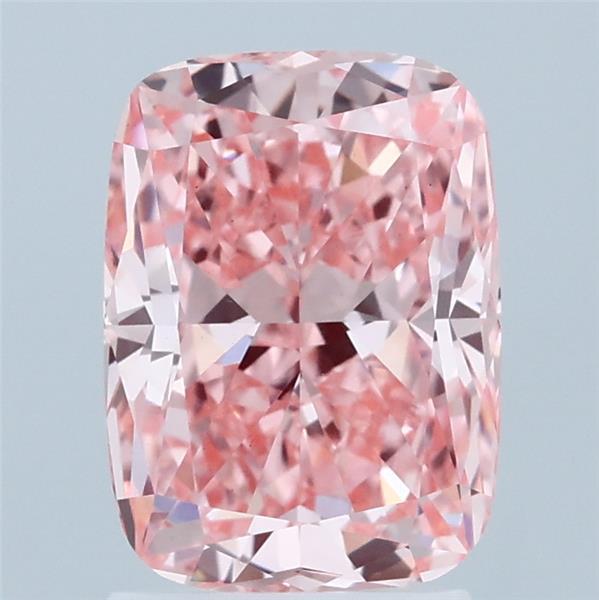 2.17 Ct. Fancy Vivid  Pink Cushion Lab Grown Diamond