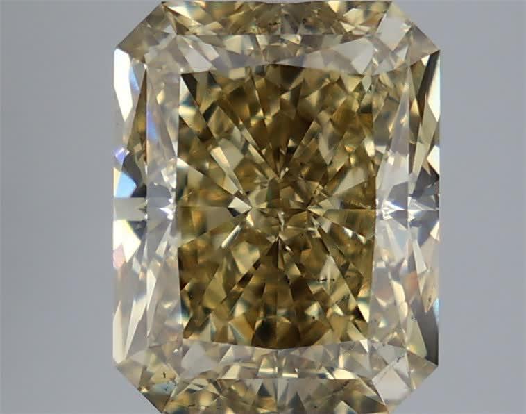 5.34 Ct. Fancy Greyish Yellow Radiant Lab Grown Diamond