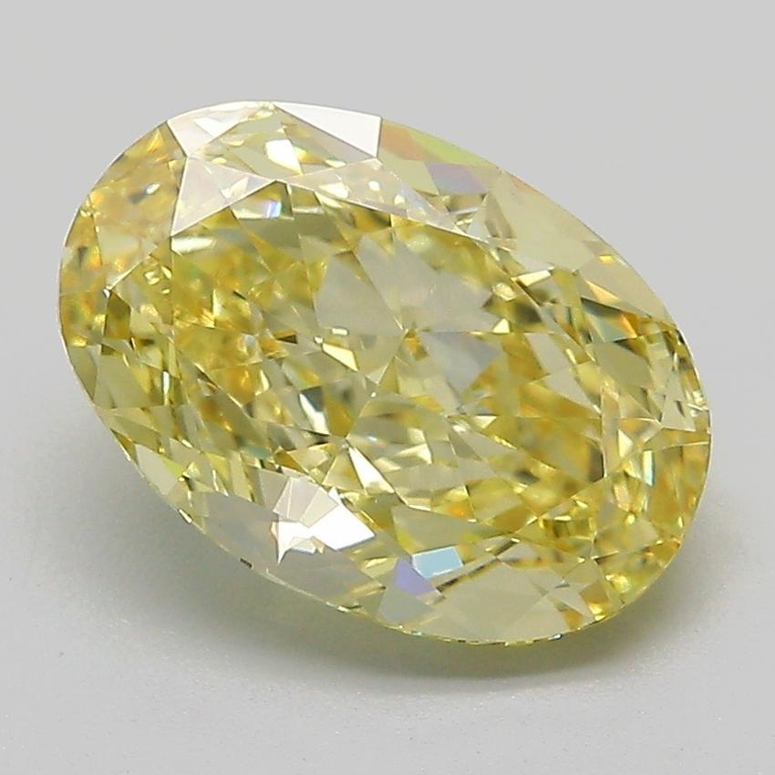 3.11 Ct. Fancy Intense  Yellow Oval Lab Grown Diamond