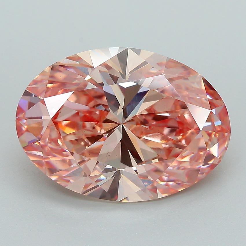 7.01 Ct. Fancy Pink Oval Lab Grown Diamond