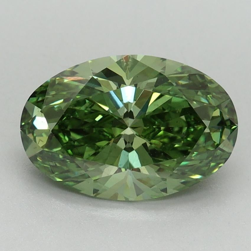 2.00 Ct. Fancy Vivid Green Oval Lab Grown Diamond
