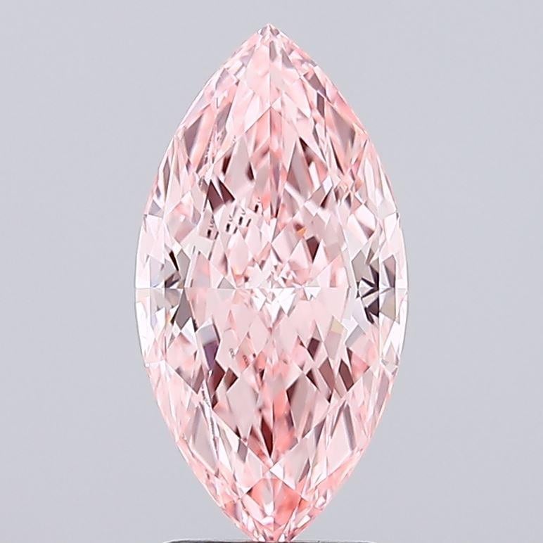 2.62 Ct. Fancy Vivid Pink Marquise Lab Grown Diamond